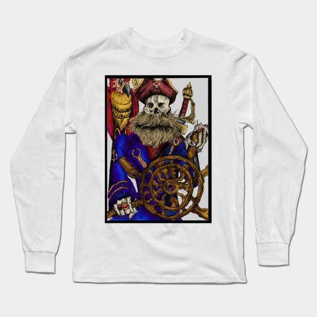 The Skull Pirate Long Sleeve T-Shirt by SkloIlustrator